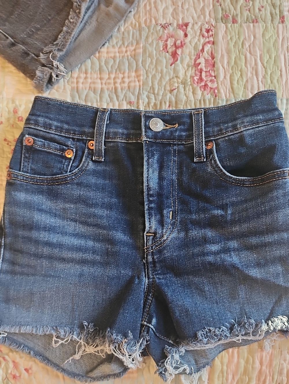 Levi's Dark Blue Denim Cutoff Shorts